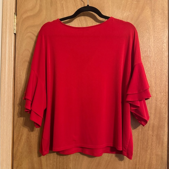 Express Red Ruffle Sleeve Top - Picture 4 of 4